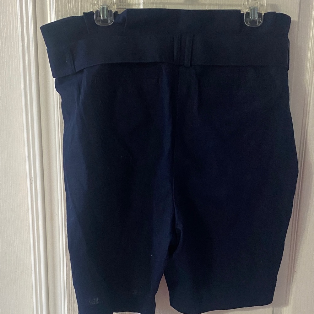 Boden Navy High-Waist Tie-Front Women's Shorts - Picture 4 of 5